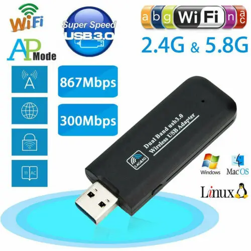 1200 Мбит/с мини USB беспроводной WiFi Lan Сетевой приемник адаптер карты для