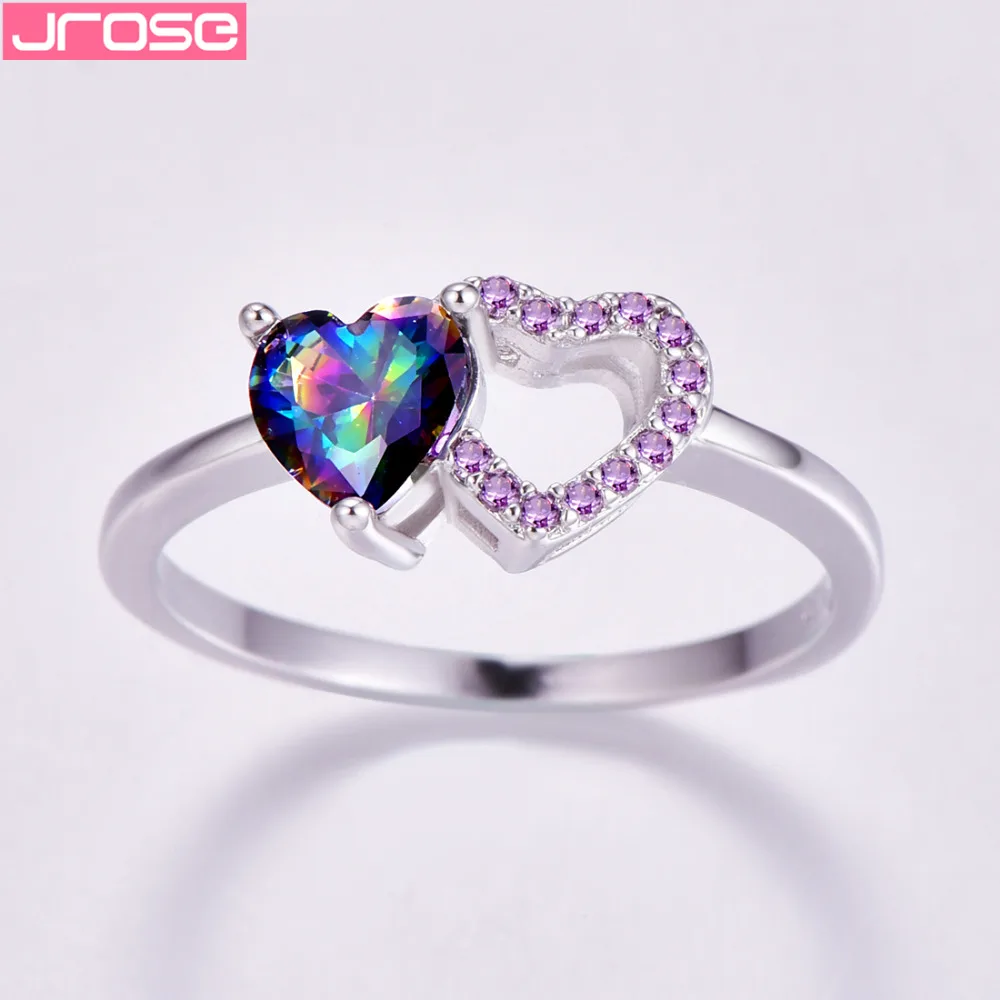 JROSE романтическое сердце стильное красное кубическое циркониевое Модное изящное