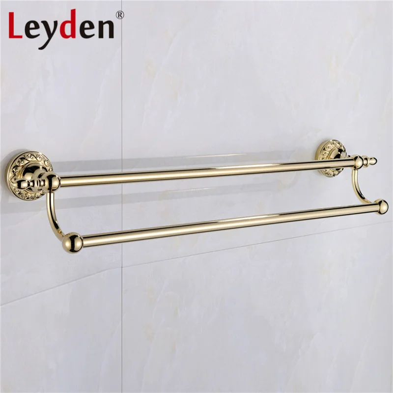 Высококачественный роскошный двойной держатель для полотенец Leyden из твердой