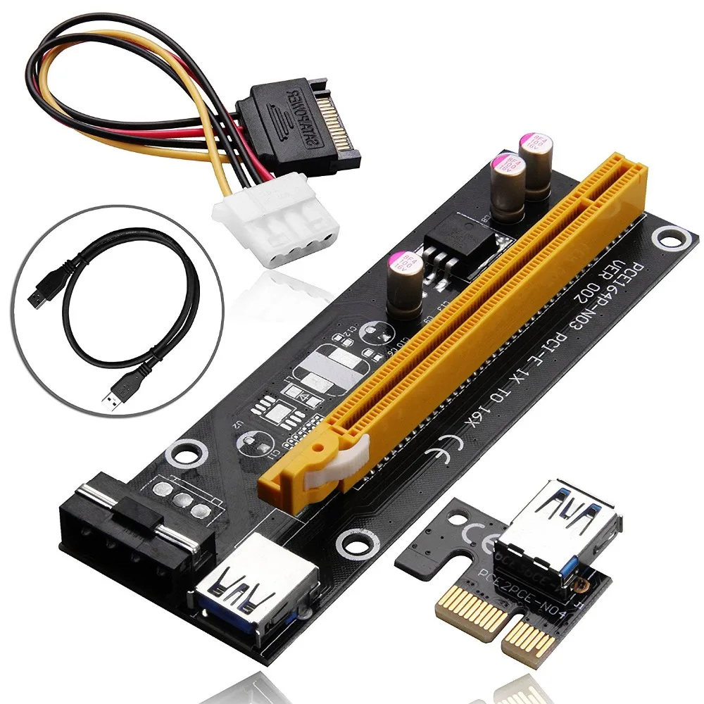 PCI E 1x до 16x Майнер машина для майнинга биткоинов расширенный удлинитель