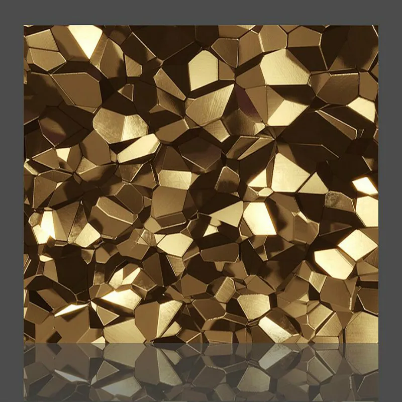 Золотая многоугольная 3D настенная бумага для стен 3d ТВ фон роспись s украшение