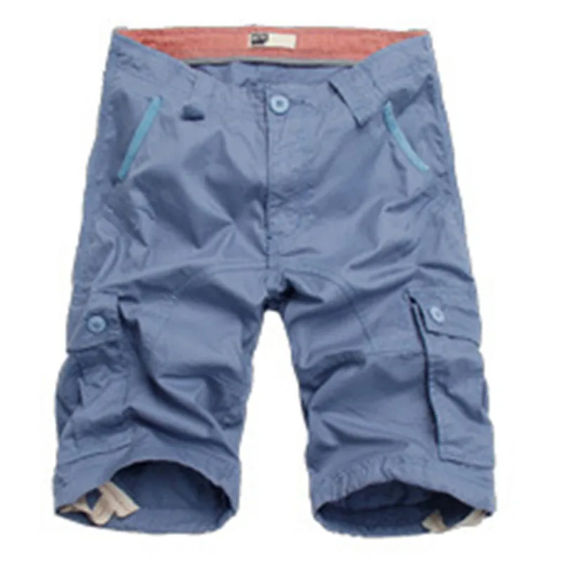 Мужские шорты до щиколотки хлопковые повседневные в стиле милитари длинные лето