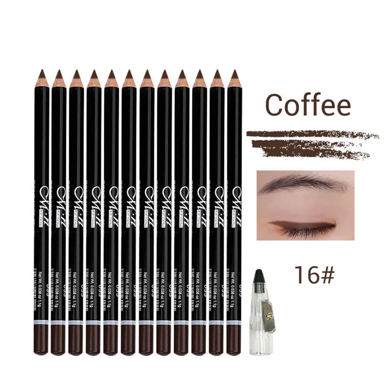 12PCS 16 Coffee MENOW, 12 цветов, набор для макияжа глаз, карандаш для подводки глаз, водостойкий, красивый карандаш для глаз, помада для губ, косметика для глаз, maquiagemP08005 5470 - Цвет: 12PCS 16 Coffee