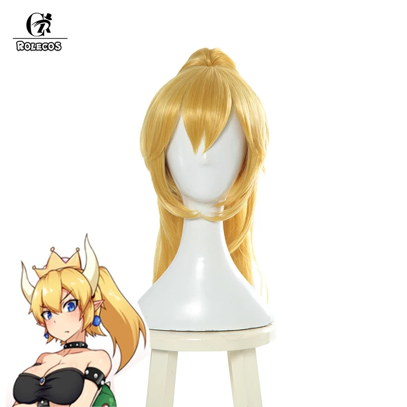 ROLECOS аниме Bowsette косплей волос Kuppa Koopa Hime Красный Желтый головные уборы для женщин