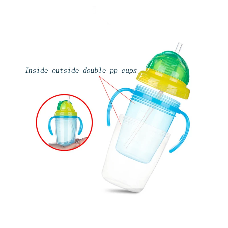 

Portable Baby Drinking Cup Kids Cups Study Training Feeding Learn To Drink Cup Plastic Children Straw Mill Water Bottles 230ML