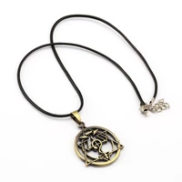 10pcslot fullmetal alchemist choker necklace magic circle pendant men women gift anime jewelry accessories