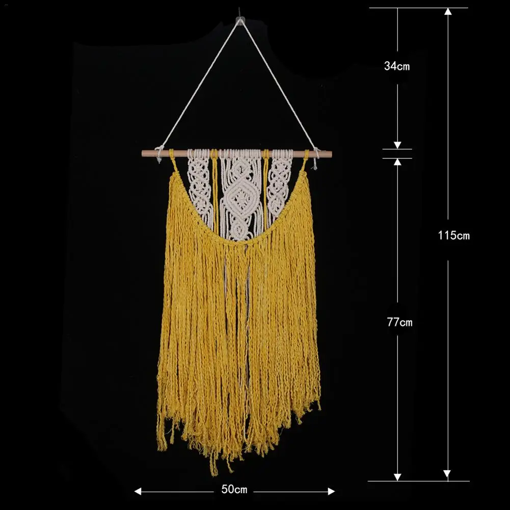 Богемный макраме настенный гобелен искусство ручной работы хлопковый подвесной