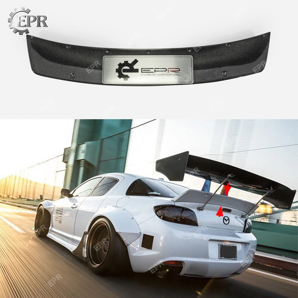 Для Mazda RX8 SE3P RB стиль углеродное волокно задний спойлер Duckbill тюнинг отделка для