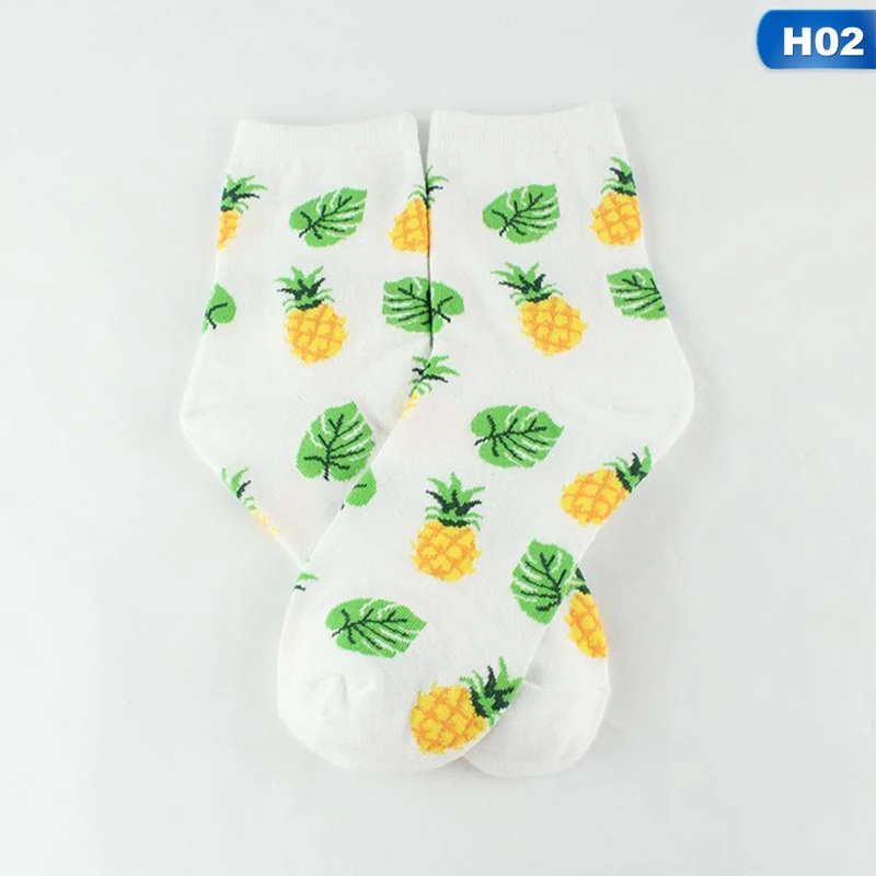 SK1217H02 Женские носки, хлопковые, цветные, Мультяшные, милые, забавные, счастье кавай, авокадо, носки для девочек, подарок на год - Цвет: SK1217H02