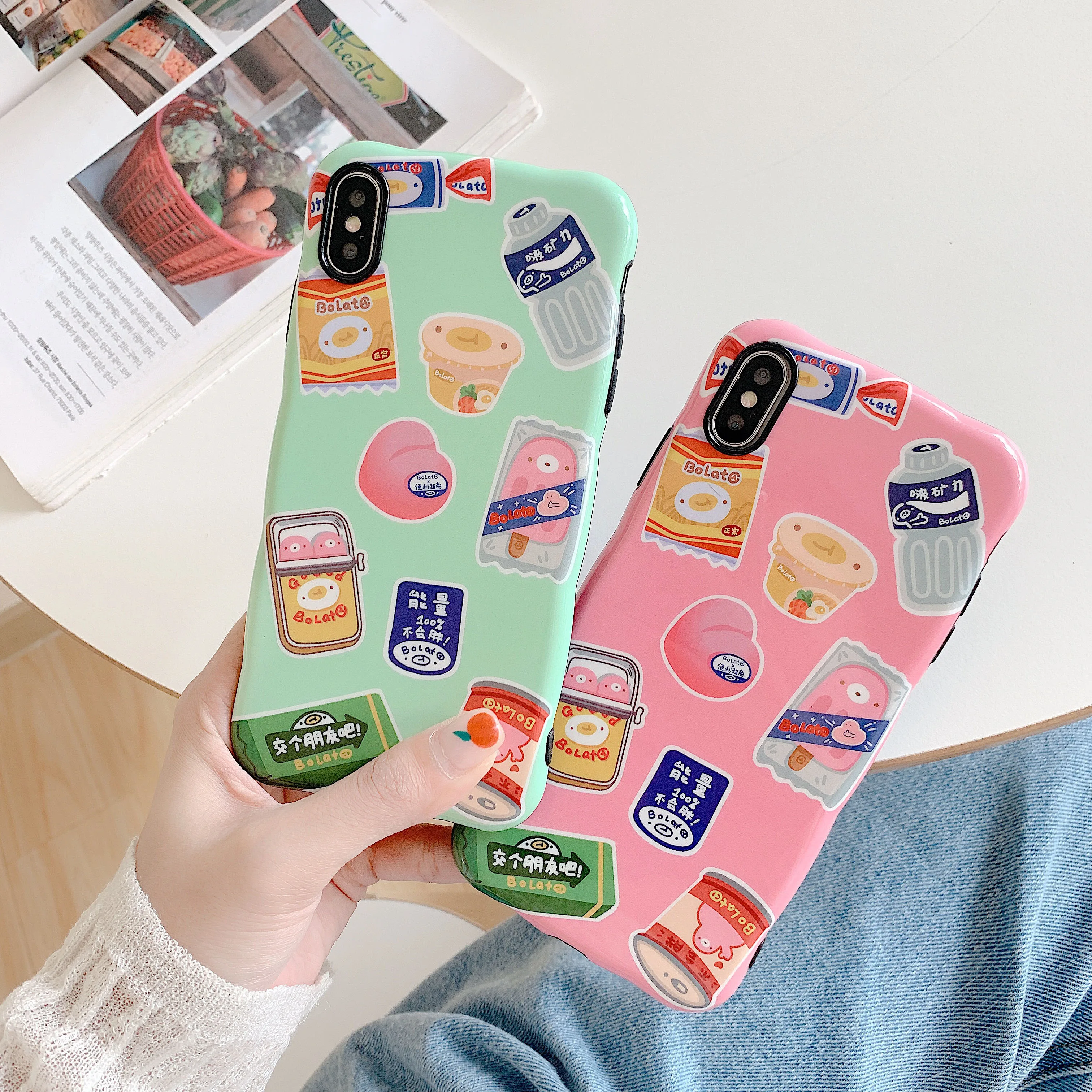 Summer Fruit Watermelon Waved Edge Phone Cover For iPhone 7 Case Silicone 8 plus 6 s xr Cases Luxury X Xs max Avocado |