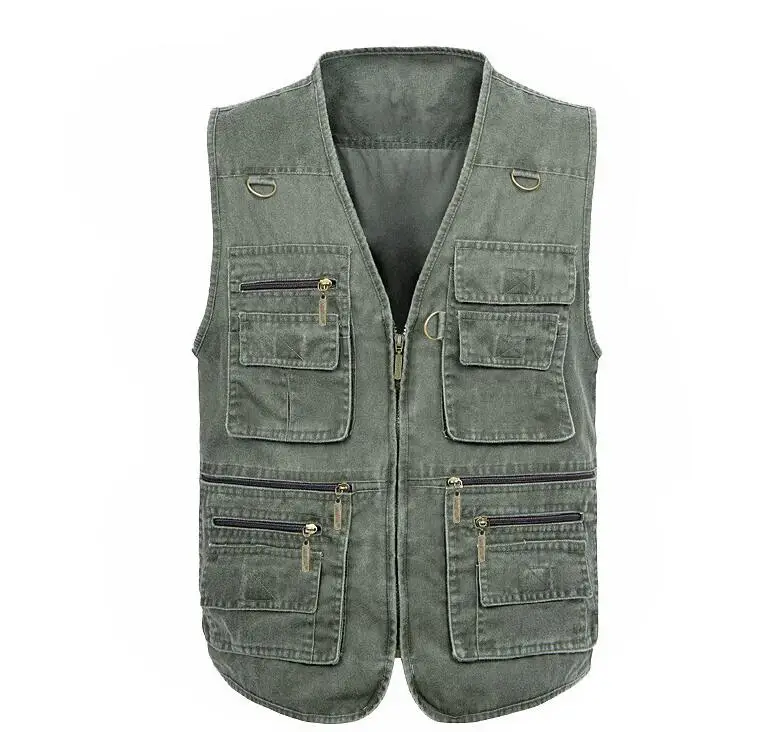 

Men Vest XL-5XL Multi Function Vests High Quality Casual Big Size Vest Men