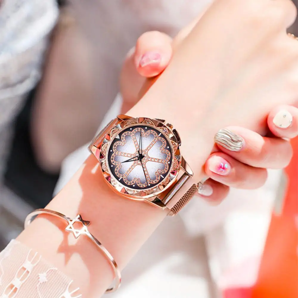 Роскошные Брендовые женские наручные часы Fower со стразами сетчатый ремень с