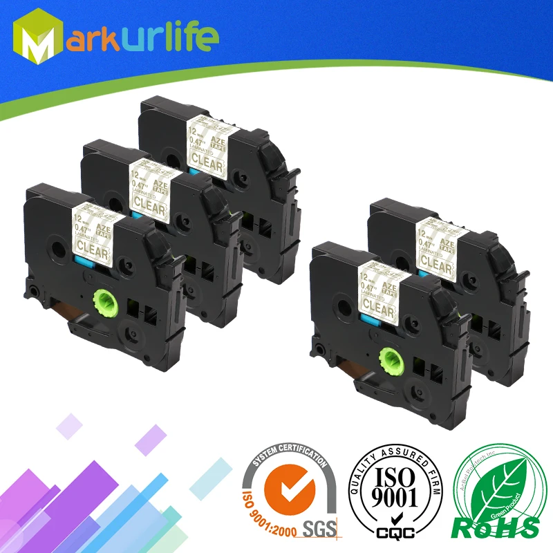 5 упаковок кассеты для этикеток Brother P-Touch TZ TZe 12 мм x 8 м 1/2 дюйма 26 2 футов Tze134 Tz 134 |