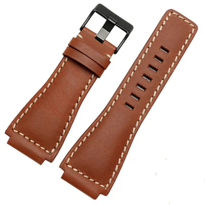 Brown3 Black buckle MERJUST 33*24 мм выпуклый конец итальянская мягкая телячья кожа ремешок для часов серии Bell BR01 BR03 ремешок для часов браслет ремень Росс - Цвет ремешка: Brown3 Black buckle