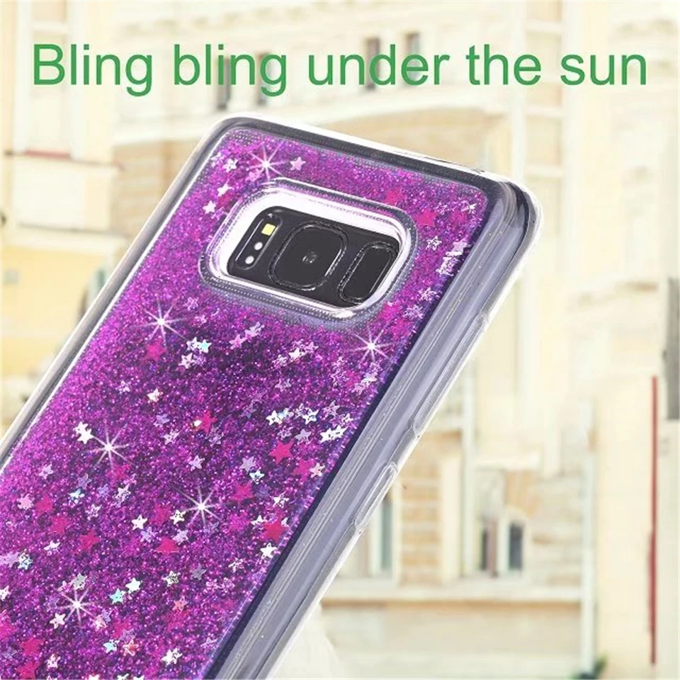 Pelicula жидкость зыбучие пески блеск для samsung Galaxy S8 плюс S7 край крышки Гибридный
