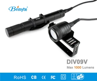 Brinyte DIV09V LED видео/фото свет CREE XML2 200 лм светодиодный для подводного плавания 26650 м