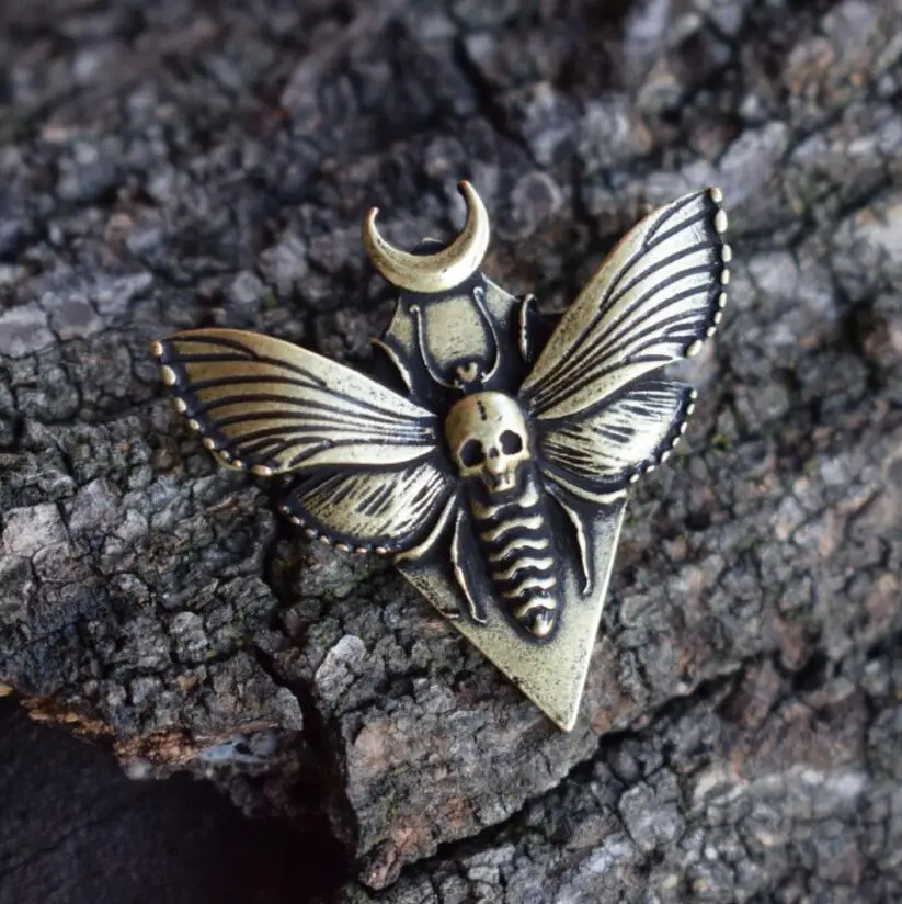 SanLan Death'S Head Hawkmoth Moth Броши для женщин насекомые женские ювелирные изделия Рождественский подарок - Окраска металла: 02