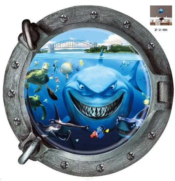 Подводная лодка В поисках Немо настенная подводная для детей|wall sticker|finding nemostickers