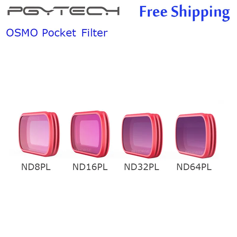 PGYTECH OSMO карманные фильтры Комплект CPL ND8PL/ND16PL/ND32PL/ND64PL градиентный ND фильтр DJI OSMO карманные камеры аксессуары - Цвет: 4 IN 1 ND-PL SET