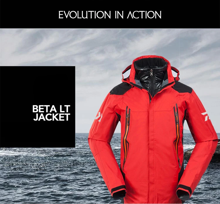 DAIWA Men Waterproof Outdoor Sports Winter Removable Liner Fishing Clothes Pants Coat Warm Jacket Mountaineering Clothes Set