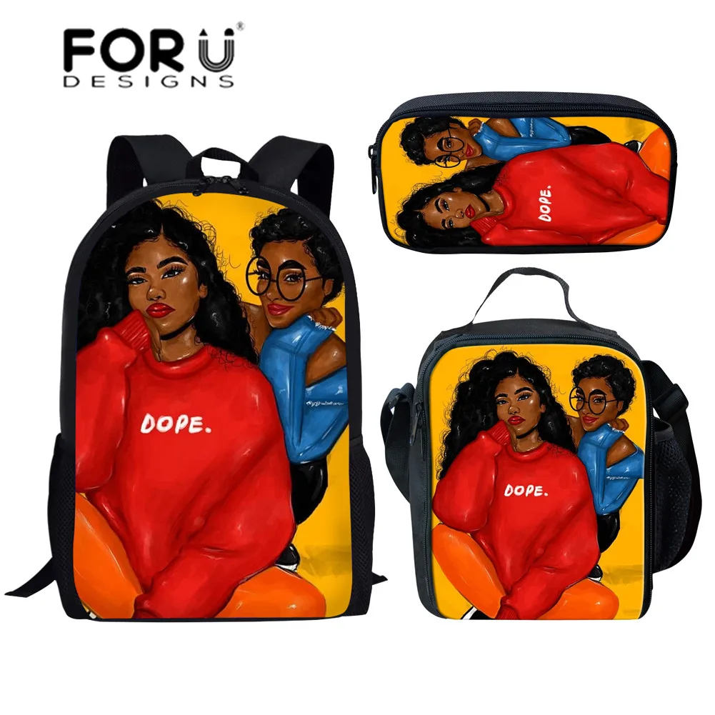 Комплект из 3 шт. школьных сумок FORUDESIGNS для женщин черная сумка начальной школы