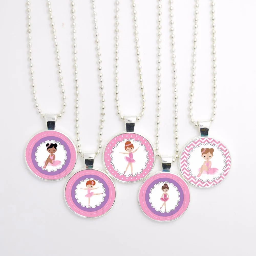 Новинка 5 шт./лот ожерелье для девочки балерины стеклянный кабошон ручной работы