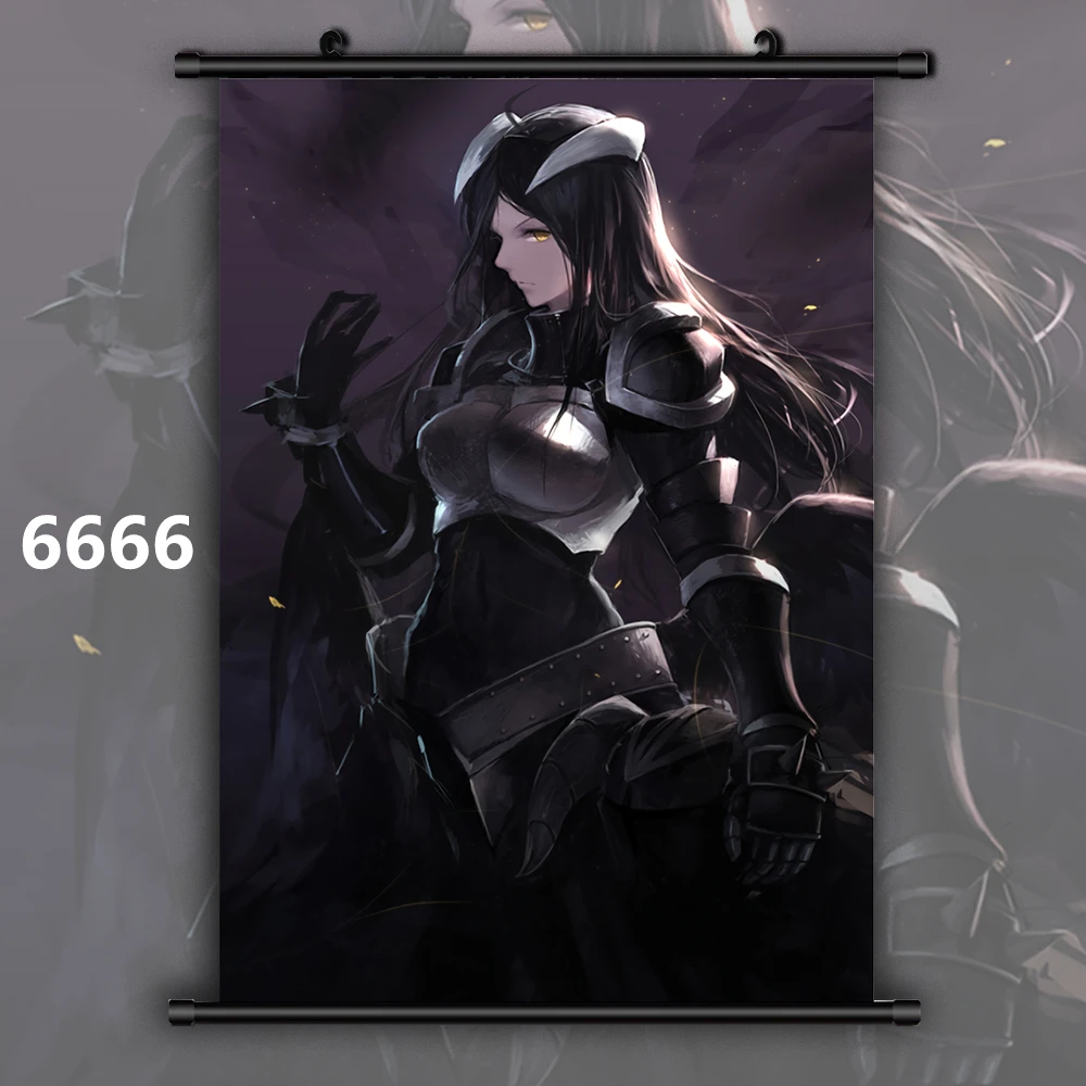 6666 Overlord Albedo Ainz Ooal Платье Аниме Манга настенный плакат свиток - Цвет: 6666