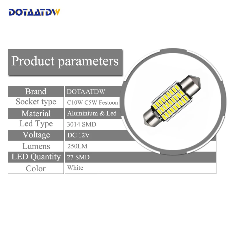 10x36 мм 39 41 Festoon 3014 SMD LED Canbus C5W автомобильная светодиодная Автомобильная