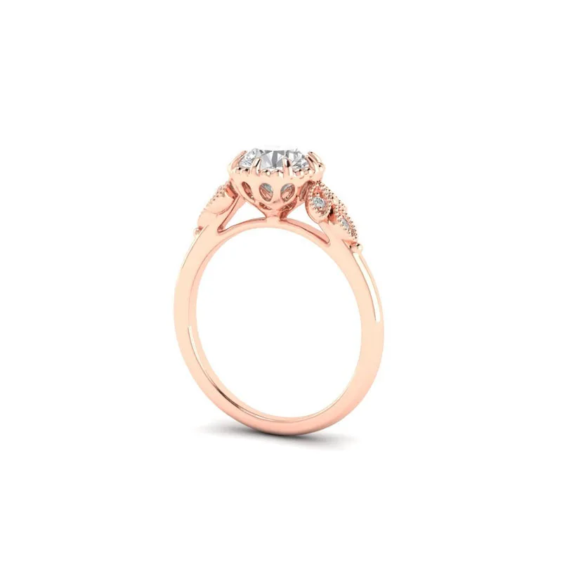 Мода Для женщин s розовое золото Promise Ring кубический цирконий Двойные Кольца Пара