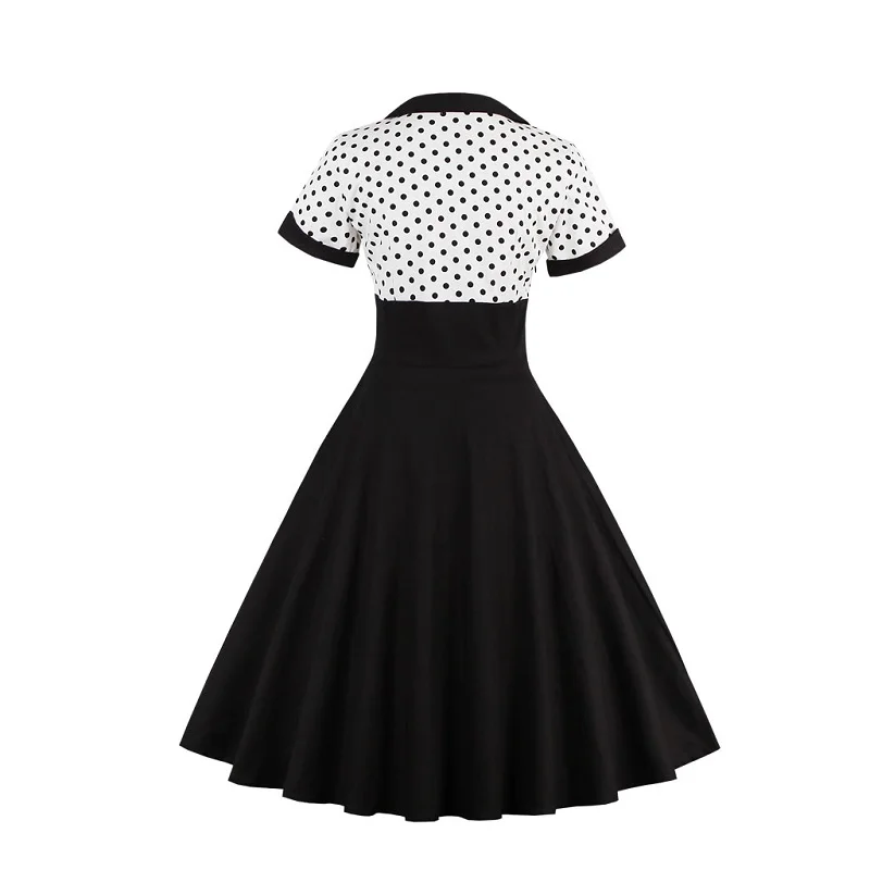 Женское винтажное платье в стиле ретро rockabilly sukienka с коротким рукавом 50s лоскутное
