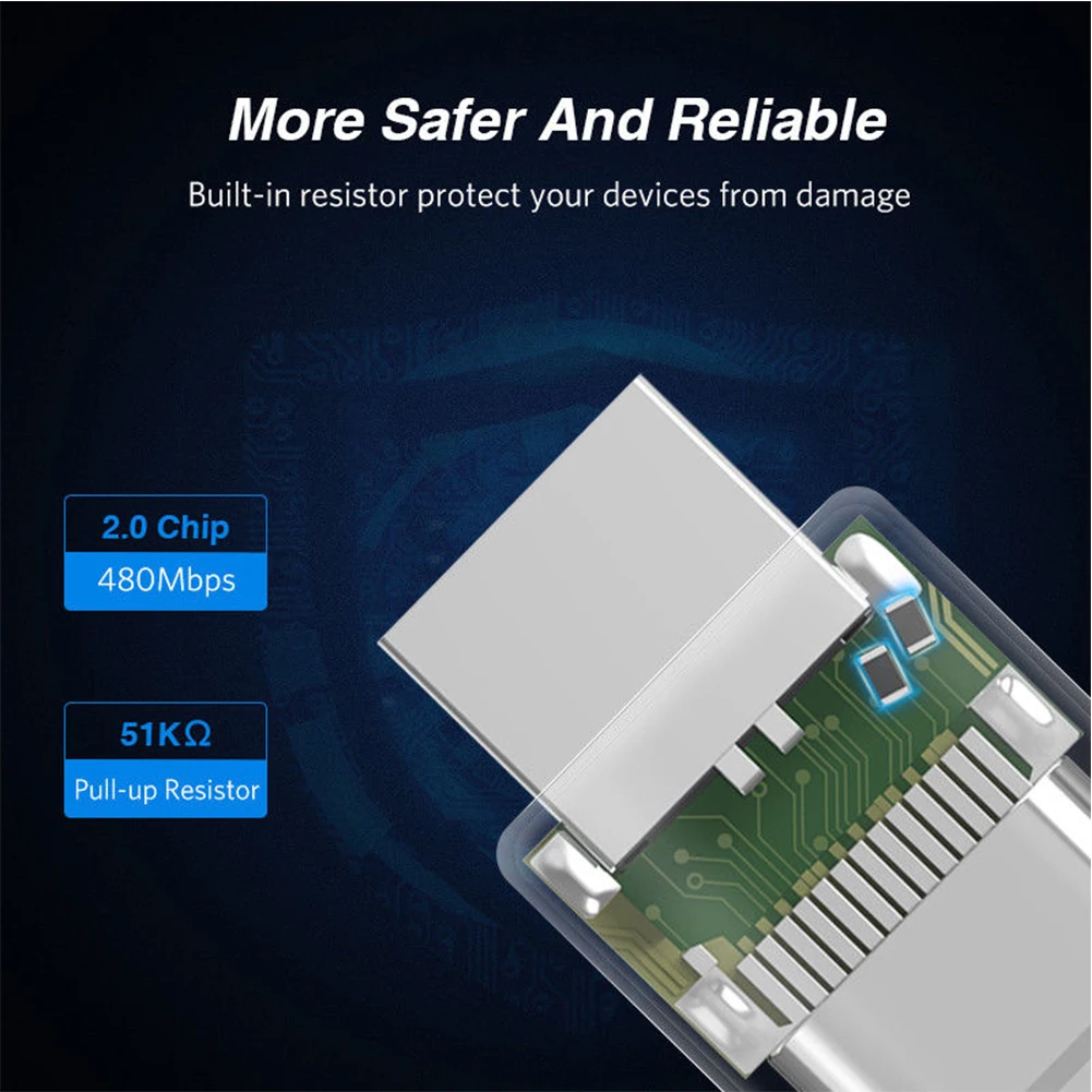 Зарядное устройство конвертер USB-C к Micro USB Быстрый мини разъем с брелком передачи