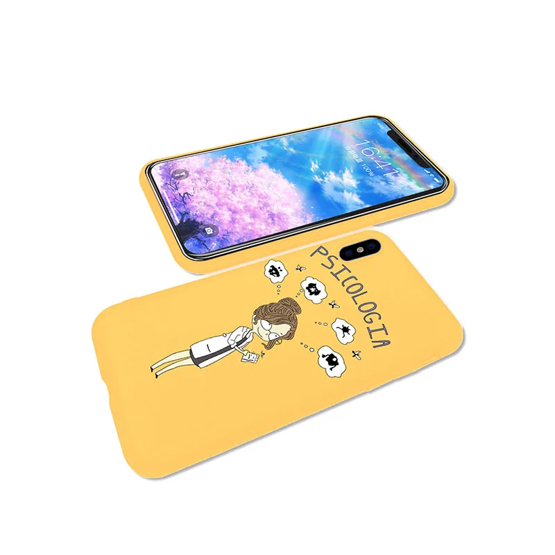 DIFFRBEAUTY милый мультяшный чехол для телефона iPhone 5 SE XS XR 6 6S Plus желтый мягкий 8 7