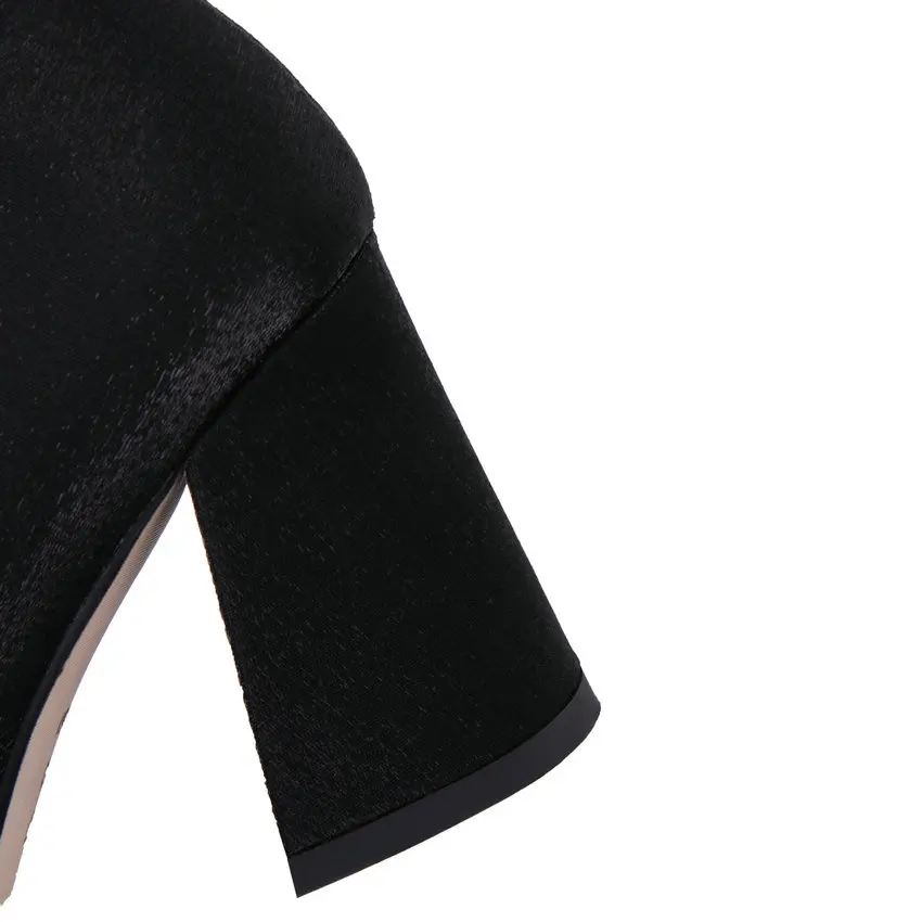 Женские туфли лодочки NESIMOO весенние на высоком квадратном каблуке с острым