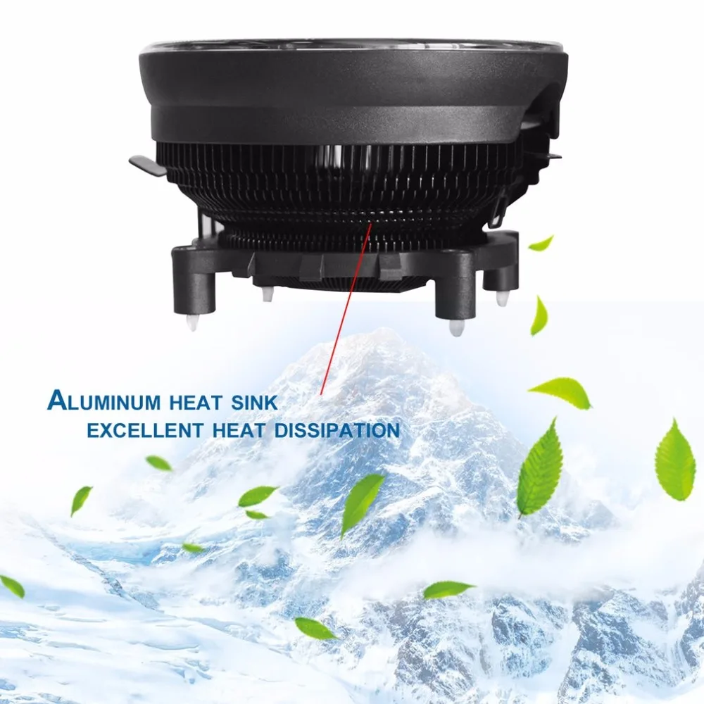 Pccooler 12 см 4pin ШИМ тихий охлаждающий вентилятор для процессора со светодиодной