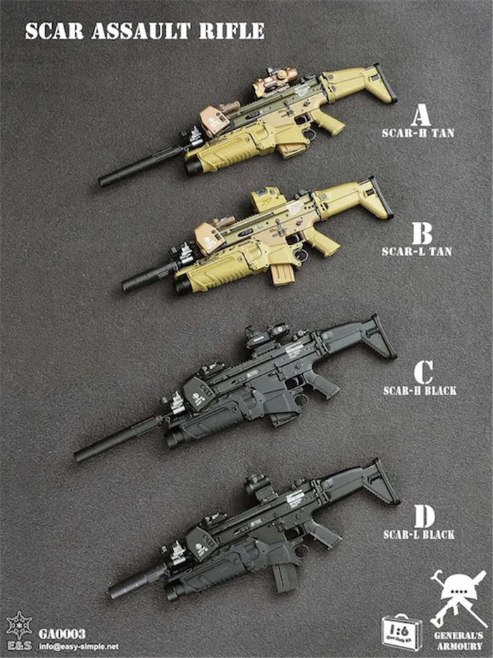 Легкое и простое оружие ES 1/6 GA0003 SCAR MK16 MK17 модель оружия для 12 дюймовой фигурки Sence