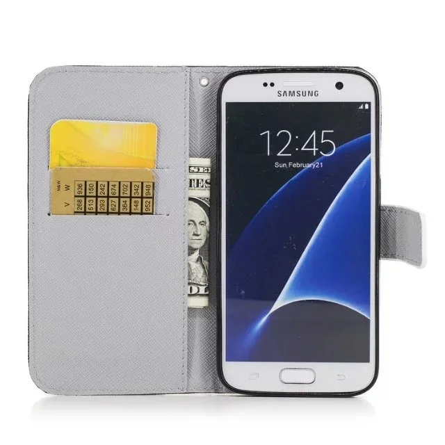 Кожаный бумажник флип Чехол Мягкий чехол для Samsung Galaxy S3 S4 S5 Neo S6 S7 край S8 плюс A3 A5 A7