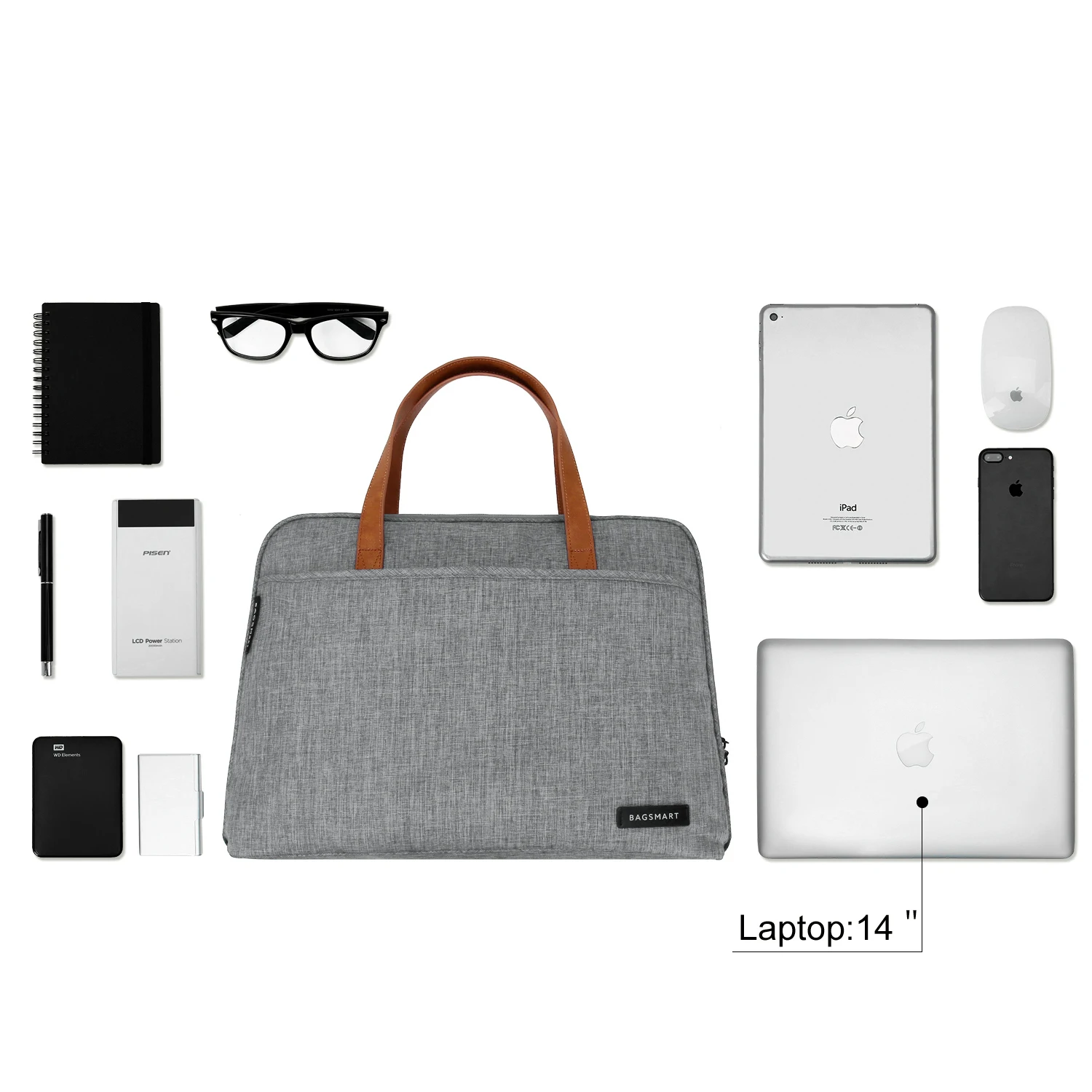 BAGSMART 14 дюймов портфель для ноутбука водонепроницаемая сумка легкая мессенджер