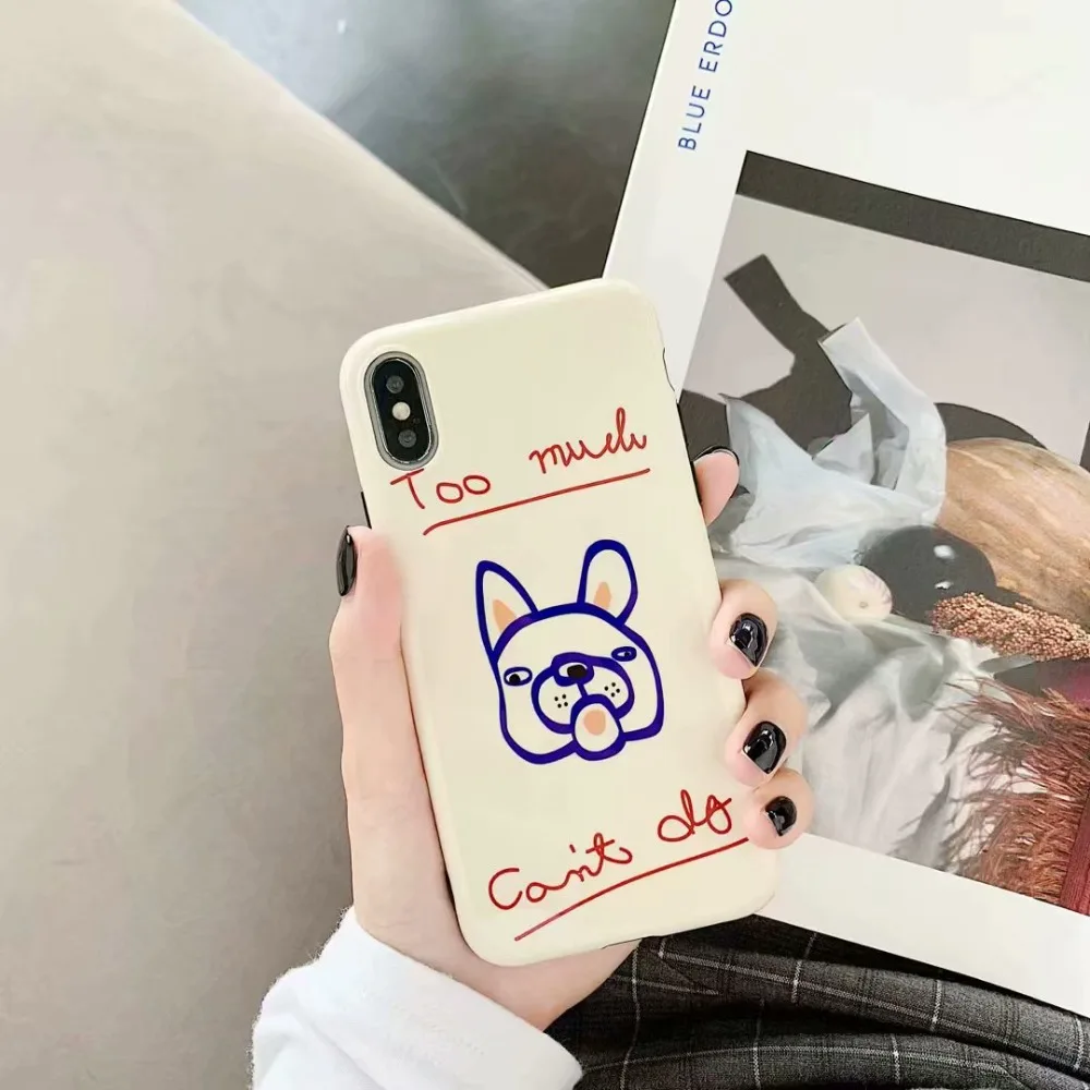 ORYKSZ Cute Cartoon Dog Phone Case For iphone XS Max XR X 6 6S 8 7 plus Back Cover Silicone Glossy Cases Capa |
