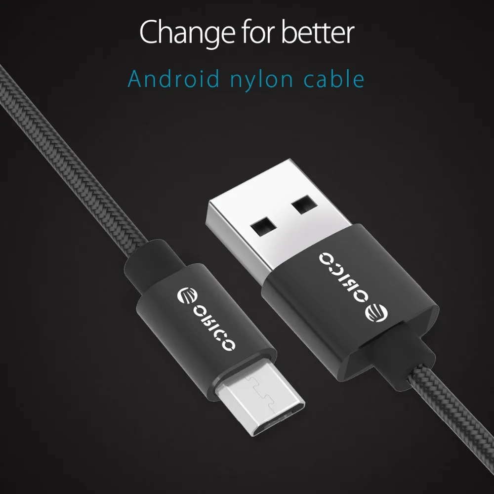 ORICO нейлоновый USB A кабель Micro для Xiaomi Huawei SamSung Meizu Letv Дата синхронизации зарядный 1