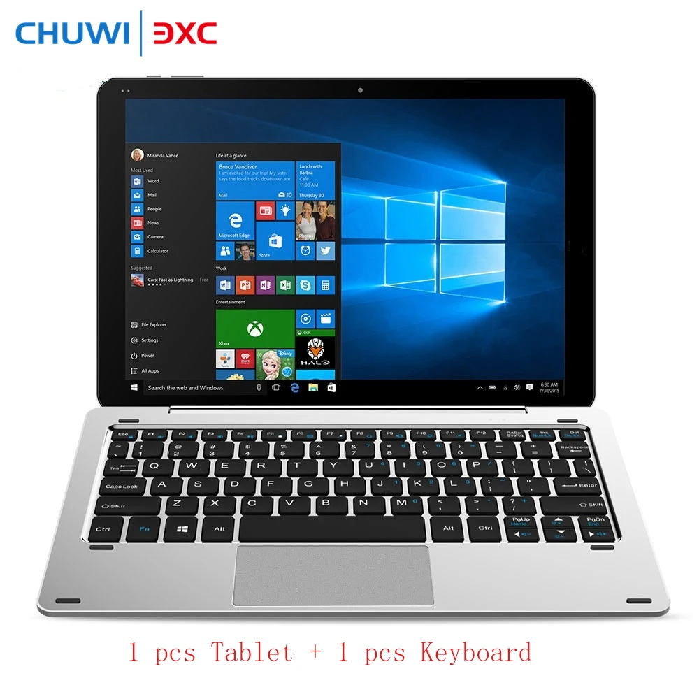 Chuwi Hi10 Pro 2 в 1 Ultrabook 10.1 дюймов Windows10 Android 5.1 Tablet PC с клавиатурой Intel вишня Z8350 Quad core 4 ГБ