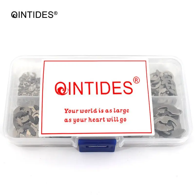 QINTIDES 300 шт M2 M 12 стопорное кольцо Circlip 304 нержавеющая сталь DIN6799/GB896 шайба E тип