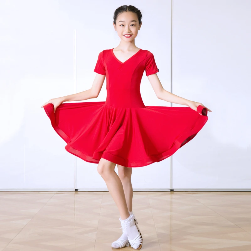 Детский костюм для латиноамериканских танцев DQL1053 одежда тренировок румбы/Танго