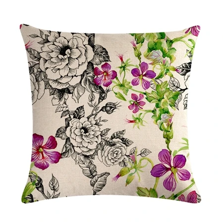 Cushion cover8 Винтажный Стиль масляной живописи цветочные чехлы для подушек Европейский ретро бабочки цветы декоративная Подушка Крышка бежевые льняные подушки Чехол - Цвет: Cushion cover8