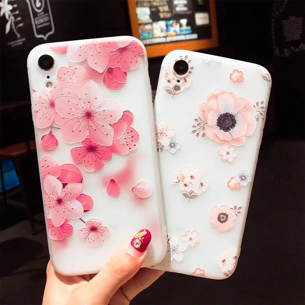 Цветочный узор чехол Чехол для iPhone 6 6S мягкий силиконовый Floral Protect мягкие Full Cover 7 8