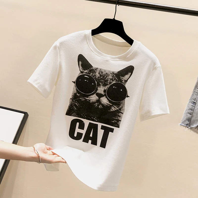 2019 New Fashion Women T-shirts Summer T Shirt Slim Printed Short sleeve T-shirt Tee Tops Casual Female | Женская одежда
