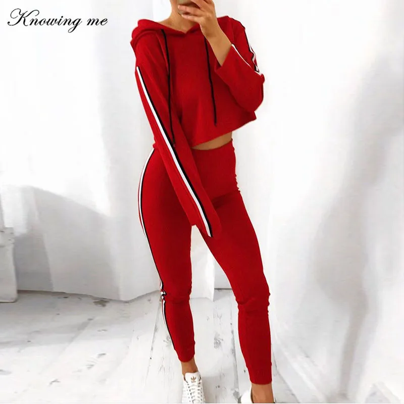 Женский спортивный костюм из двух предметов Осенний короткий топ с длинным