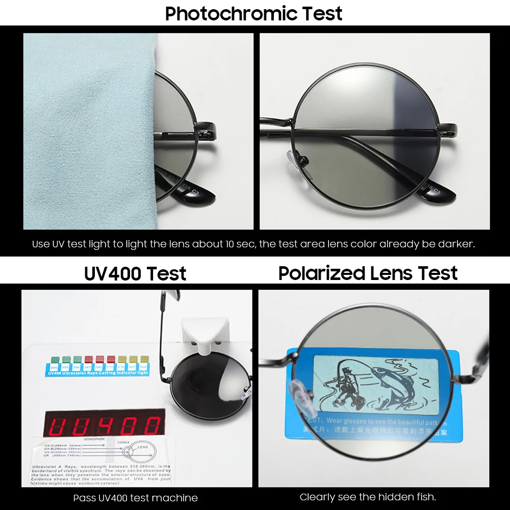 Очки солнцезащитные VIVIBEE для мужчин и женщин небольшие круглые фотохромные