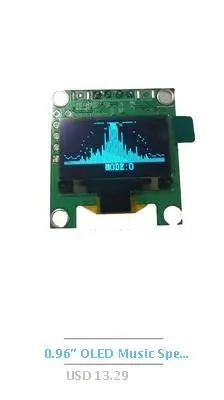 DYKB 0,96 дюймов цветной OLED музыкальный анализатор спектра с часами MP3 Усилитель Аудио индикатор уровня Анализатор ритма VU метр
