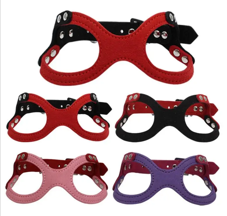 

New develop glass pattern pet dog harness simple easy to wear soft leather dog cat pet puppy harness 4 colors S M L