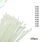 Самоблокирующиеся пластиковые нейлоновые кабельные стяжки 100 шт. белые кабельные стяжки крепежные петли кабель различные характеристики